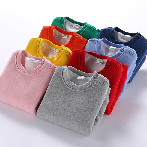 Boys And Girls With Velvet Sweatshirt Tops